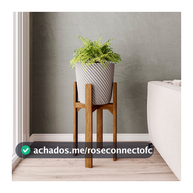 Suporte Legs para Vaso Cachepot em Madeira Pinus 55cm /40cm com Vaso de Plantas