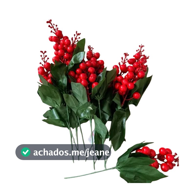 10 azevinho artificial de natal,holly berry vermelho natalino