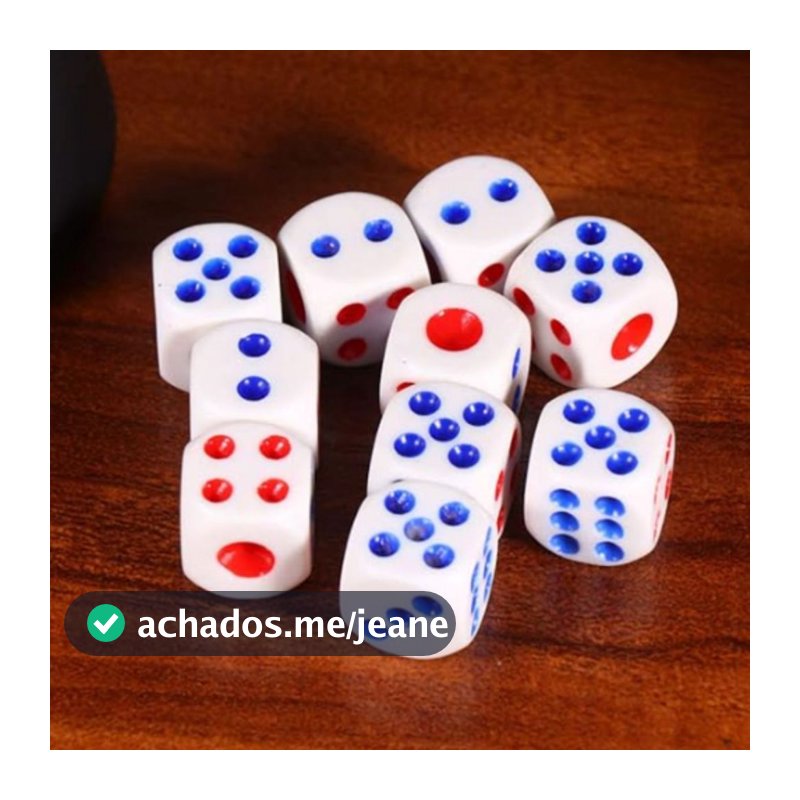 KIT 9 Dados para Tabuleiro Jogos 1,3cm Dado Vermelho e Azul Jogos Tabuleiro Poker Baralho Jogo Dado