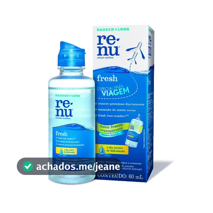 Renu Fresh 60ml Viagem Solução De Limpeza Para Lentes De Contato