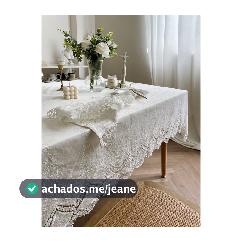 100% algodão puro, embroideria luxuosa, tela de mesa, usada para comer mesa e decoração de quarto
