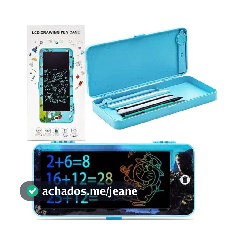 Estojo Escolar Com Prancha Lcd Kit Material Escolar