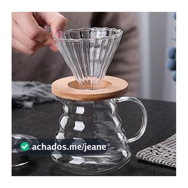 Cafeteira de Vidro Borossilicato Com Tampa e Filtro 600ml