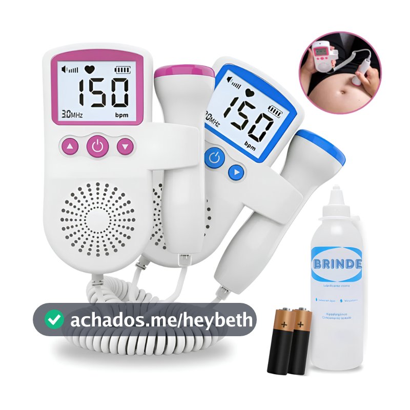 Fetal Doppler Ultrassom Monitoramento Ouvir Batimentos Bebe + Gel + Brinde