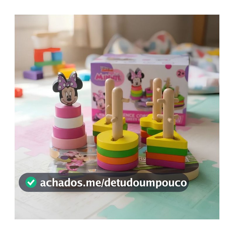 Brinquedo Pedagógico Encaixe Divertido Formas Mdf Aramado Disney Mickey Minnie Educativo Montessori