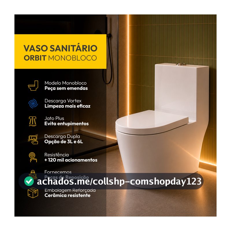 Vaso Sanitário Monobloco Orbit ou Vertex Completo com Caixa Acoplada Privada Cerâmica Branca Alut