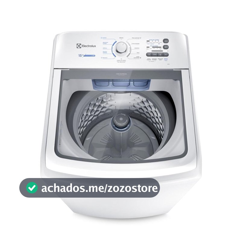 Máquina de Lavar Electrolux 15kg Branca Essential Care com Cesto Inox e Jet&Clean (LED15)