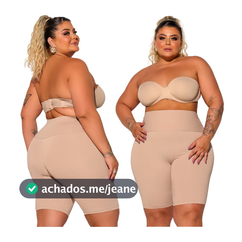 Bermuda Segunda Pele Plus Size Short Forro Usar por Baixo Sem Transparência Cós Cintura Alta