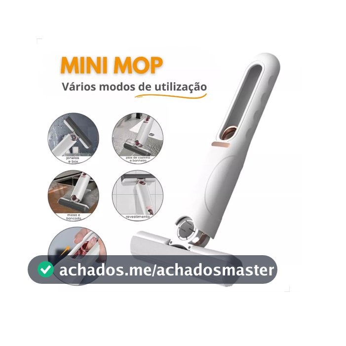 Kit 2 - Rodo Mini Mop Magico Limpa E Seca Rodinho De Pia Cozinha retrátil