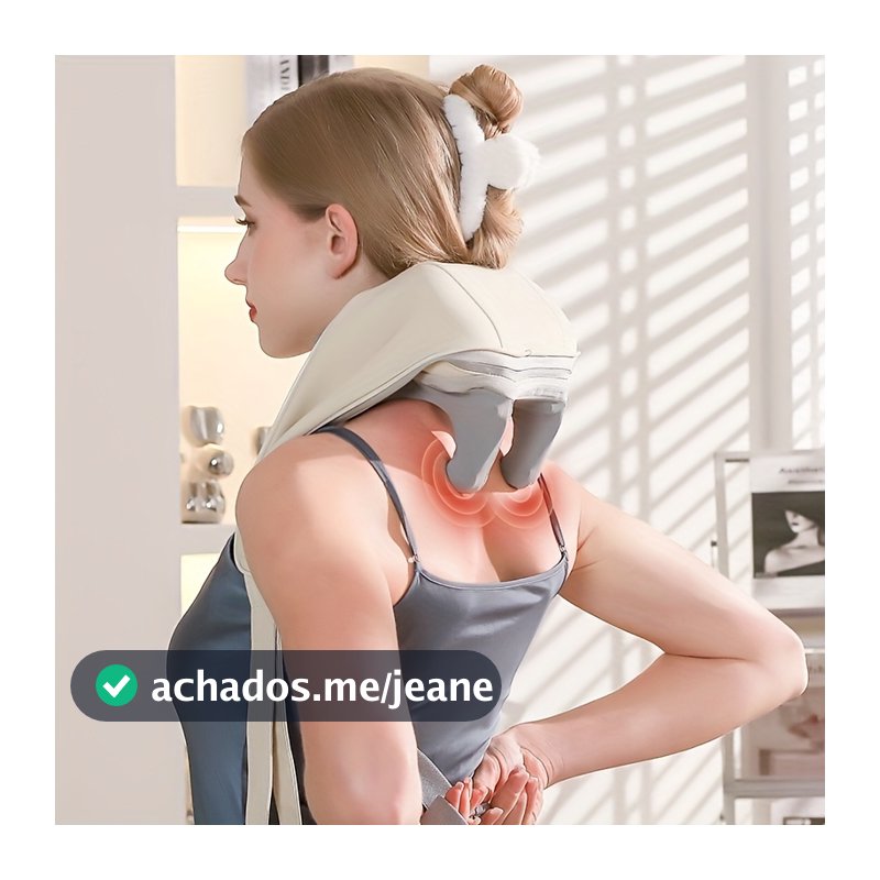 Massageador lombar pescoço Colete Shiatsu Massageador Cervical Ombros Lombar Pescoço Infravermelho Elétrico Bivolt