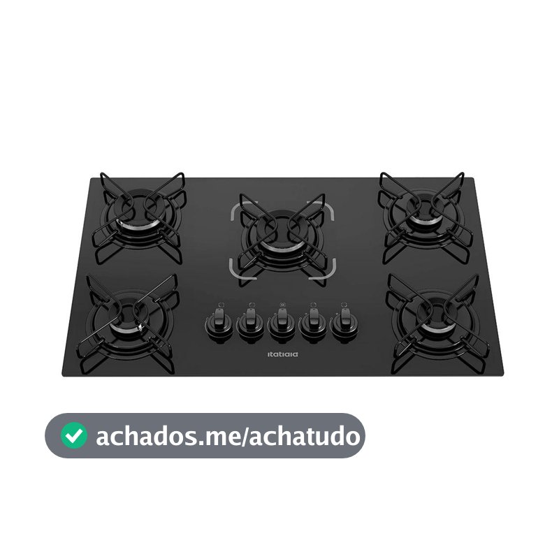 Cooktop Itatiaia Essencial 5 Bocas Vidro Preto Bivolt 3700000193