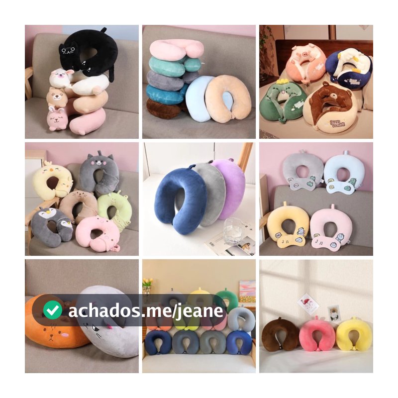 Almofada De Pescoço 8 modelos Para Descanso Viagens Bichinhos Criança Infantil Adulto presente
