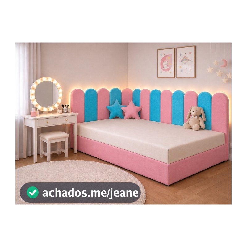 Cabeceira Nuvem Estofada Kit Infantil Com 15 Placas MDF 45x20 Autocolante Fácil Instalação