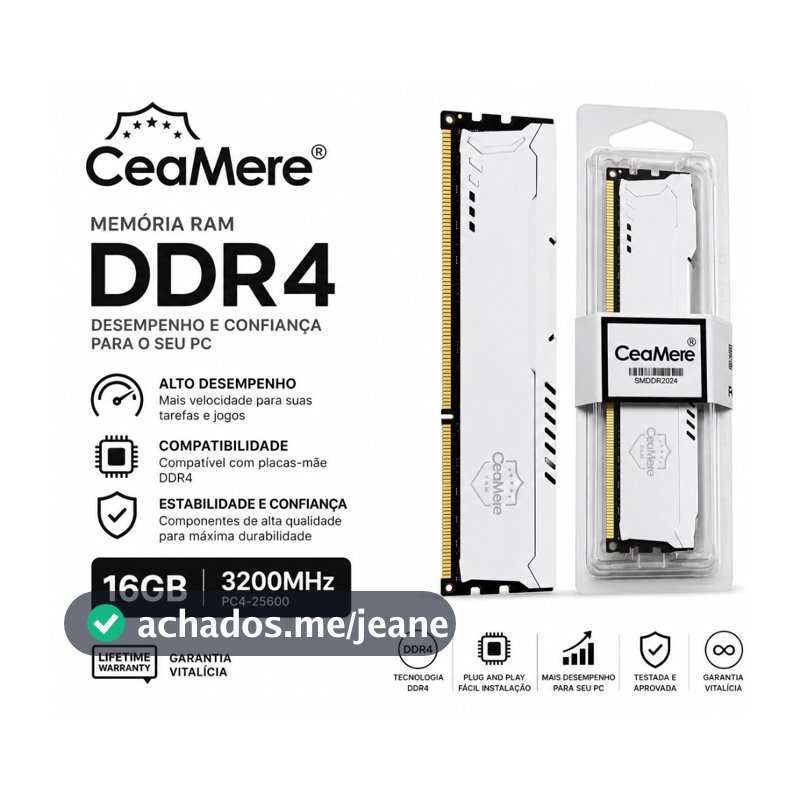 Memória RAM DDR4 16GB / 8GB 3200MHz / 2666MHz Desktop PC 288PIN 1.2V CeaMere Alta Performance