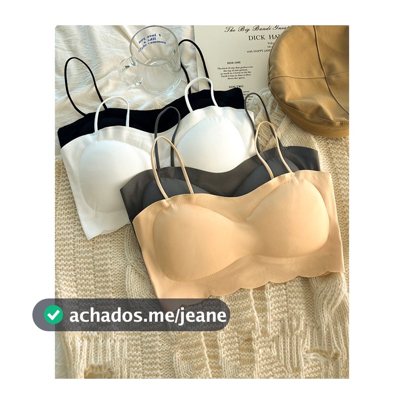 Top Sutiã Sem Costura Efeito Invisível com Bojo Removível Conforto Premium