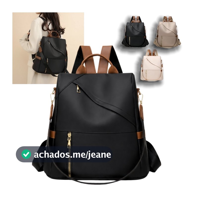 Bolsa feminina impermeável antifurto capacidade média para escola, trabalho e viagens