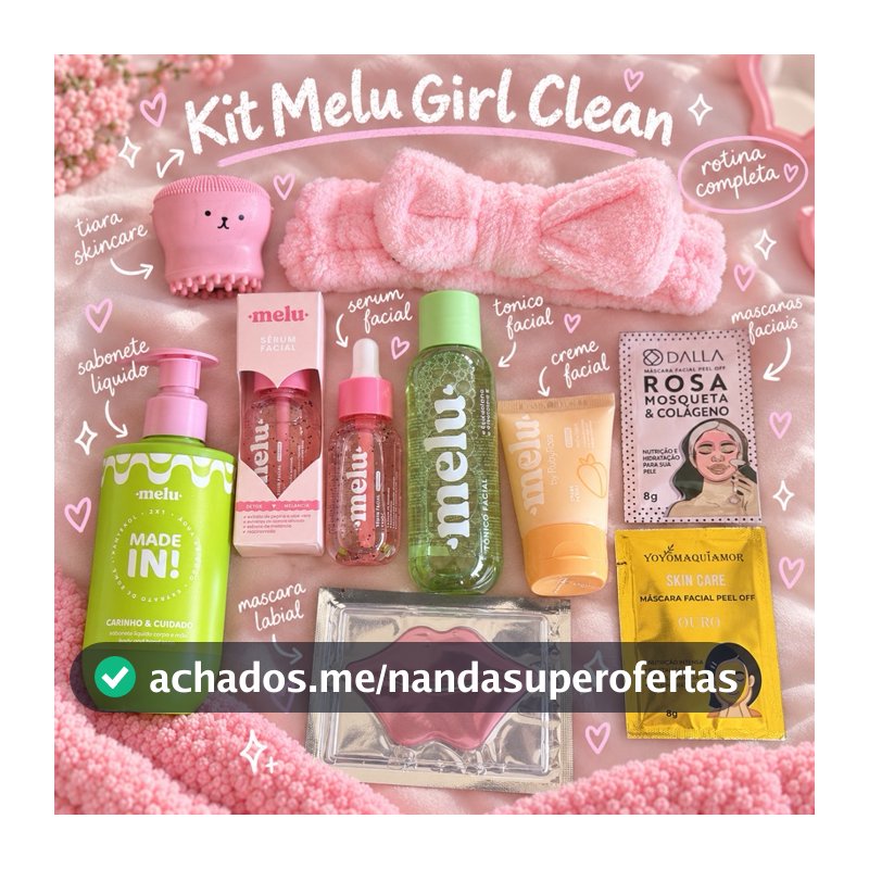 Kit Skincare 9 itens Feminino Completo Com Sabonete Líquido Mousse Micelar Tiara E Máscaras