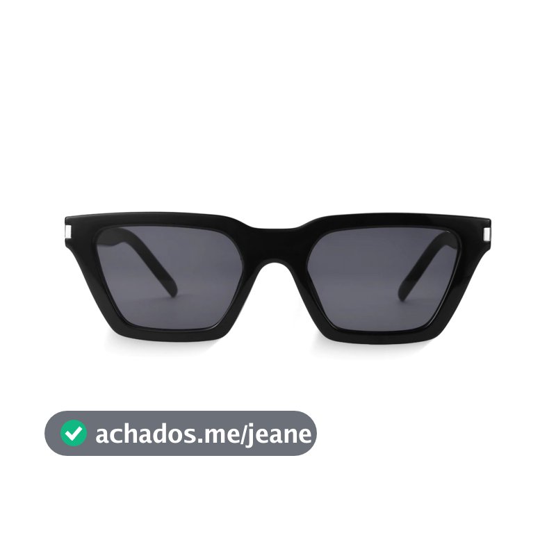 Óculos de Sol Retangular Mônaco Preto UV400 Unissex