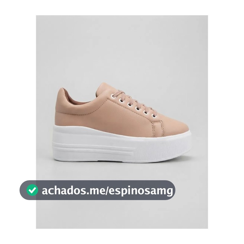 Tênis Feminino Casual Plataforma Nude Flatform Branco Promoção
