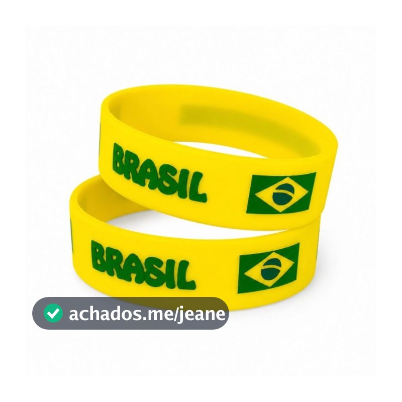 Kit 2 Pulseiras de Silicone da Seleção Do Brasil Verde e Amarela Para os Jogos da Copa do Mundo