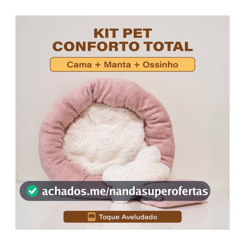 Kit Cama para cachorro e Gato Nuvem 3 peças Manta Ossinho Pelucia Caminha Redonda Pet Frio Inverno