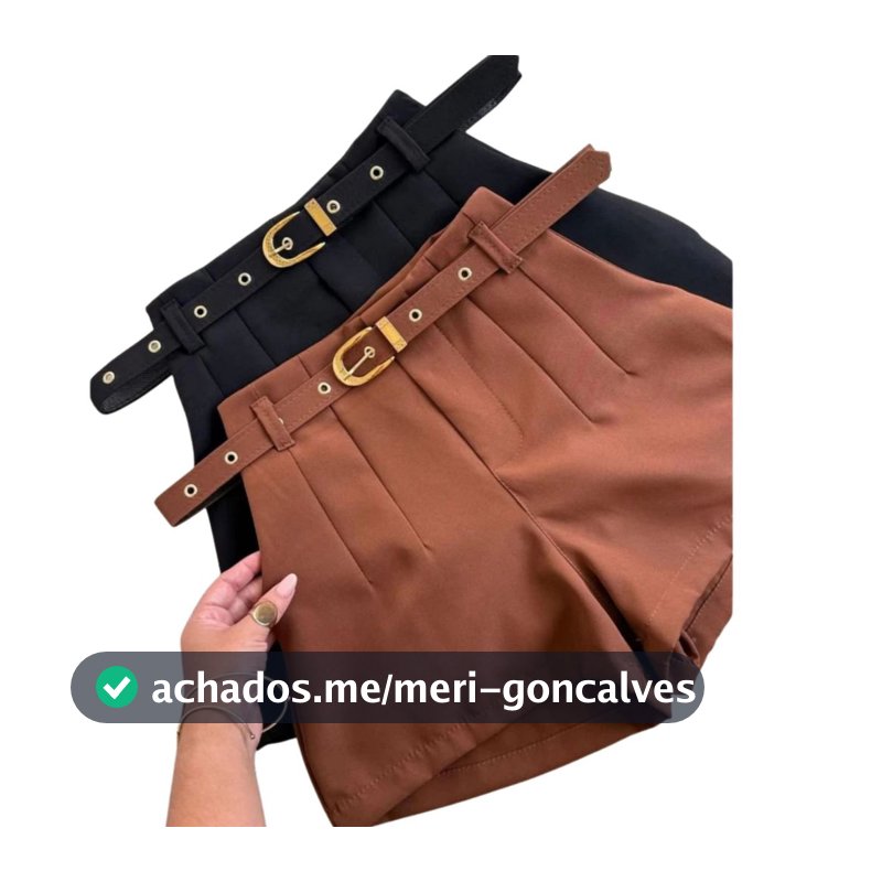 Short Alfaiataria Feminino com Cinto novidade ano novo verão