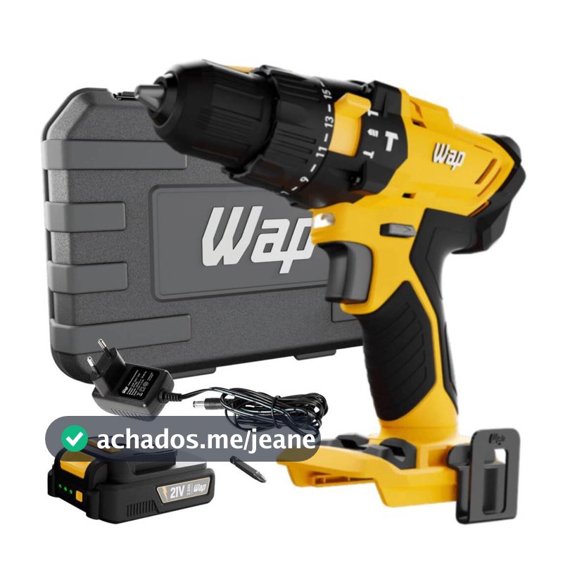 Furadeira Parafusadeira de impacto 3/8pol bateria 21V com maleta - K21 ID02