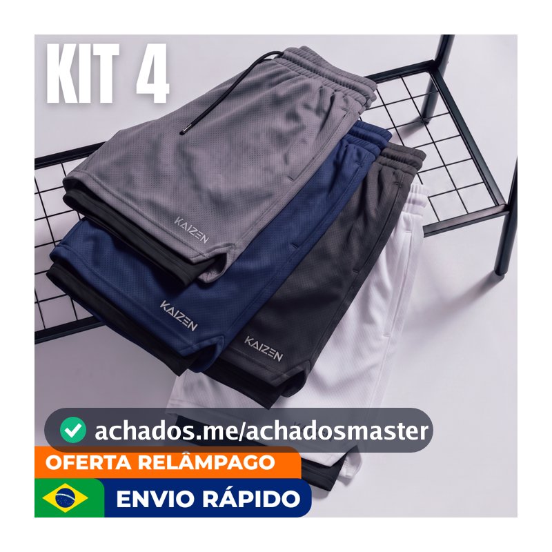 KIT 4 bermuda masculina 2 em 1 para academia shorts masculino duplo