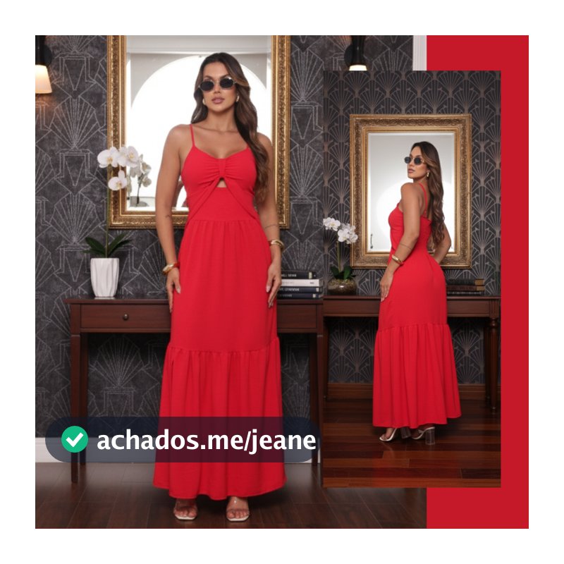 Vestido Feminino Longo Festa Soltinho Elegante Vermelho