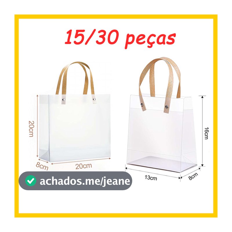 Saco de presente fosco transparente, sacola de 15/30 peças, reutilizável, saco de presente de férias
