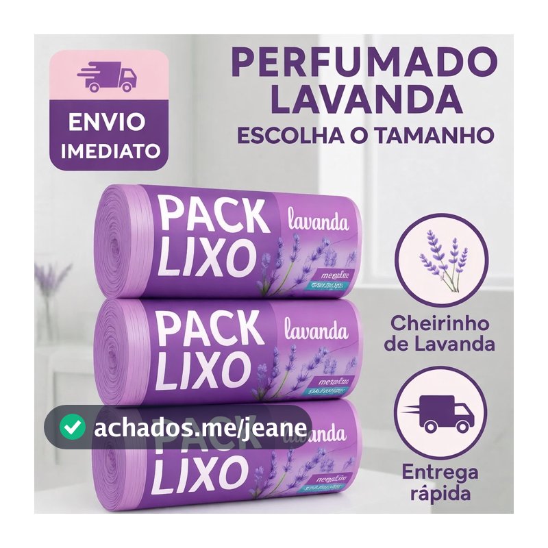 Saco de Lixo Perfumado Lavanda Neutralizador de Odor Pia e Banheiro Escolha o Tamanho - Extrusa-Pack