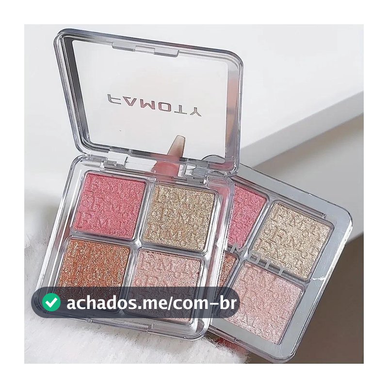 Paleta FAMOTY 4 Cores Desanexação Em Maquiagem Facial Com Brilho De Longo Prazo 12g