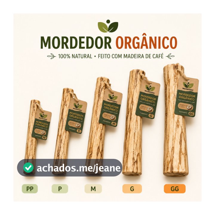Mordedor  Pet Natural Brinquedo para Cachorro Madeira de Café Sabor Coco WildWoodds