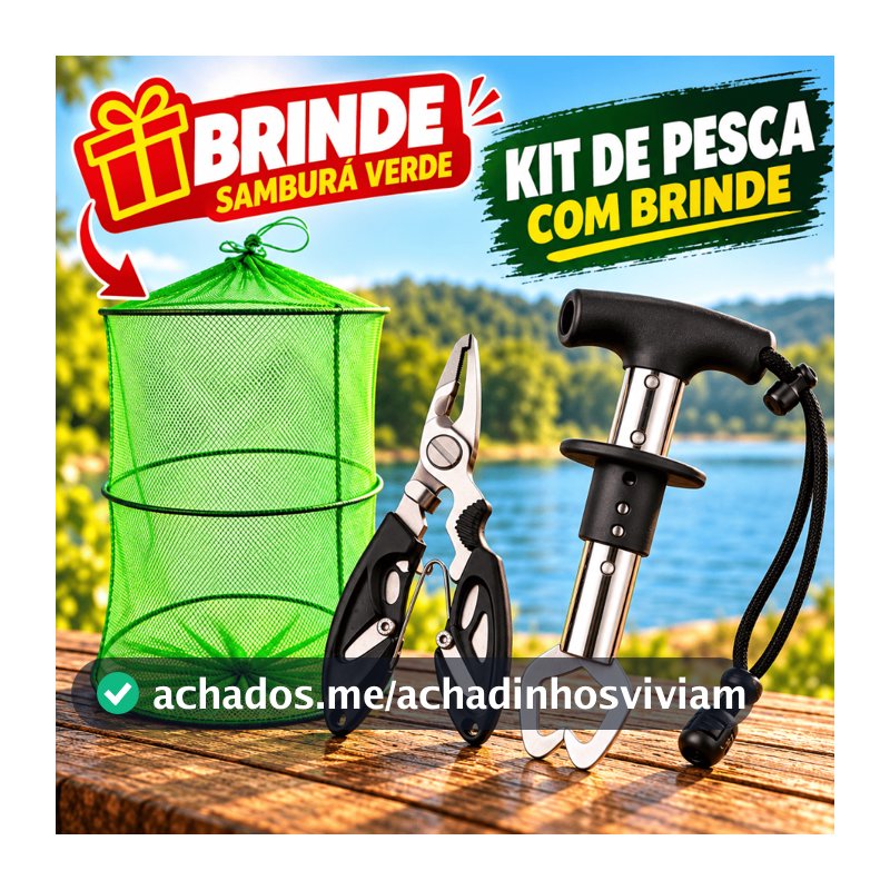 Kit Pesca Alicate Contenção Multiuso Aço Inoxidável Ferramenta Pesca Multifuncional Samburá Brinde