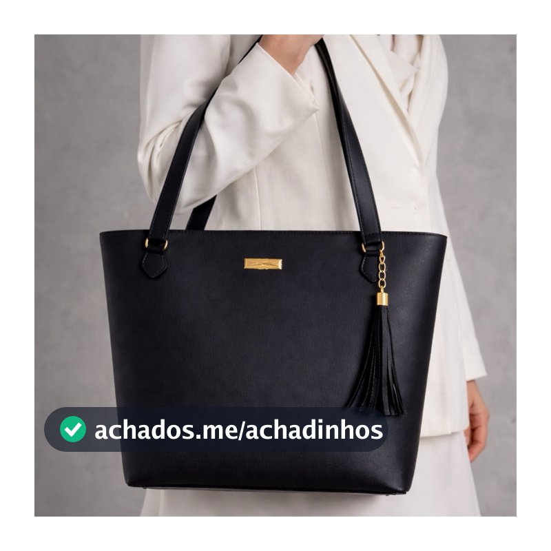 Bolsa Sacola Feminina Moderna Zíper Reforçado e Detalhes em Metal Dourado