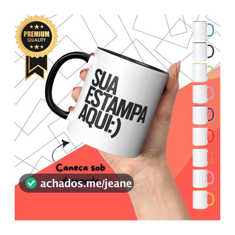Caneca Xícara de Porcelana Personalizada Premium Eventos Presentes Celebrações Escolha a sua Arte