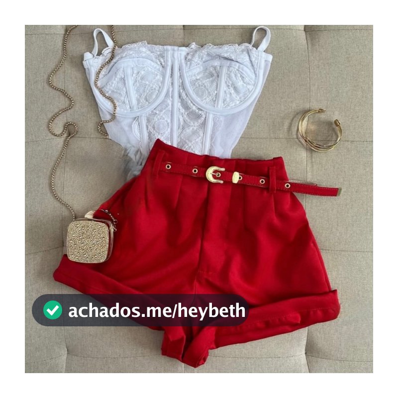Conjunto Verão Final de Ano Cropped Corselet e Short Alfaiataria