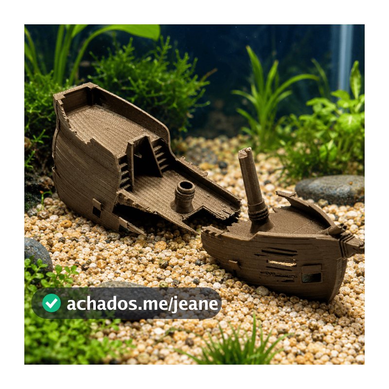Enfeite Naufrágio para Aquário Barco Naufragado Decoração Barco Pirata Quebrado