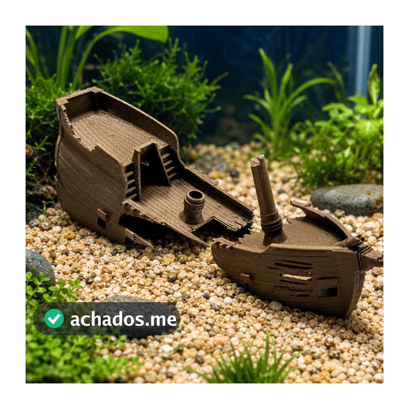 Enfeite Naufrágio para Aquário Barco Naufragado Decoração Barco Pirata Quebrado