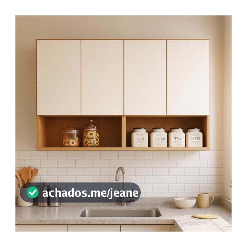 Armário Suspenso para Quarto e Escritório em MDF e MDP Armário Suspenso para Lavanderia com Prateleiras e Nichos