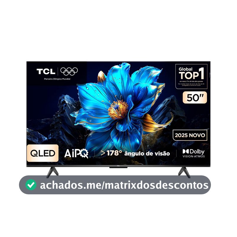 Smart TV 50 50P7K 4K QLED UHD 60Hz com Sistema Operacional Google TV TCL