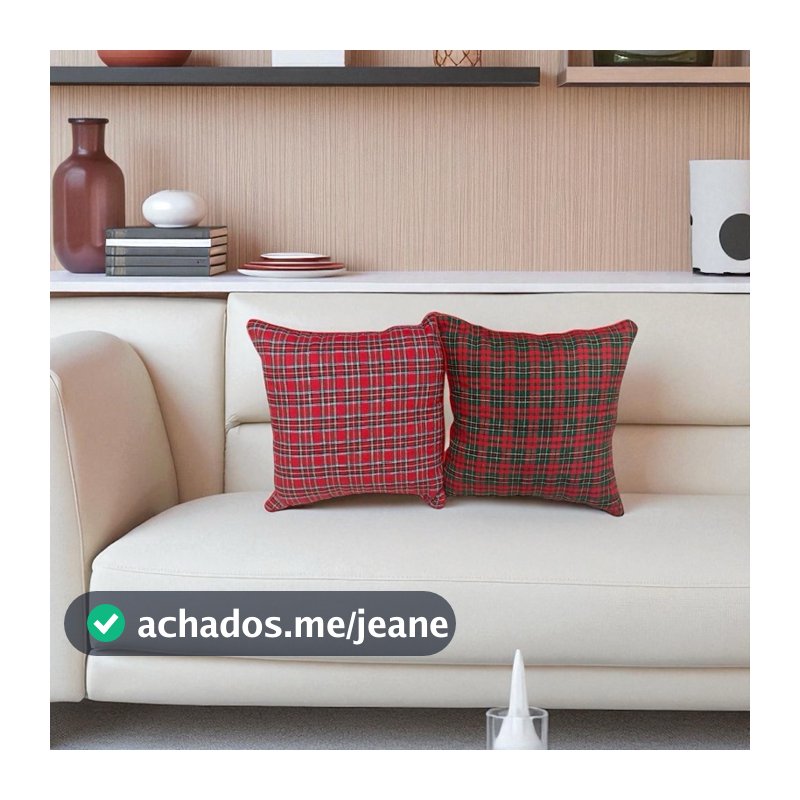 Kit 2/4 Capas de Almofada Estampadas 45x45cm – Decoração Sala de Estar Ambiente Natal Sem Enchimento