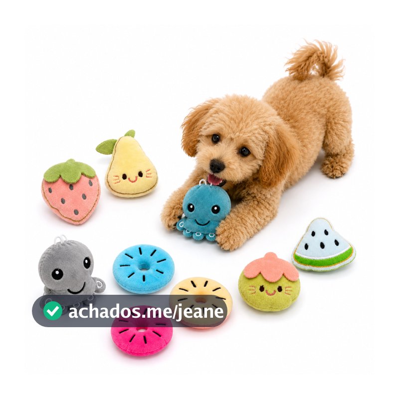 Kit 2/3 Pelúcias Pet Cães Cachorros Pequeno Médio Porte Brinquedo Mordedor com Apito
