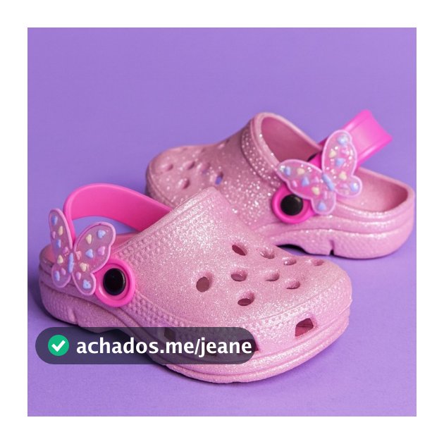Sandália Para Menina Infantil Babuche Premium Glitter Delicado