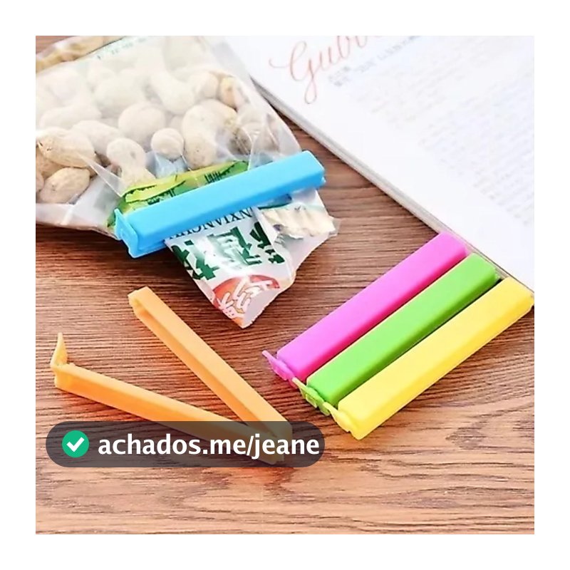 Kit 6/3/1 Lacres Pregador De Embalagens Colorido Para Fechar Saco De Comida De Plástico Clipe de Vedação Selo Selador