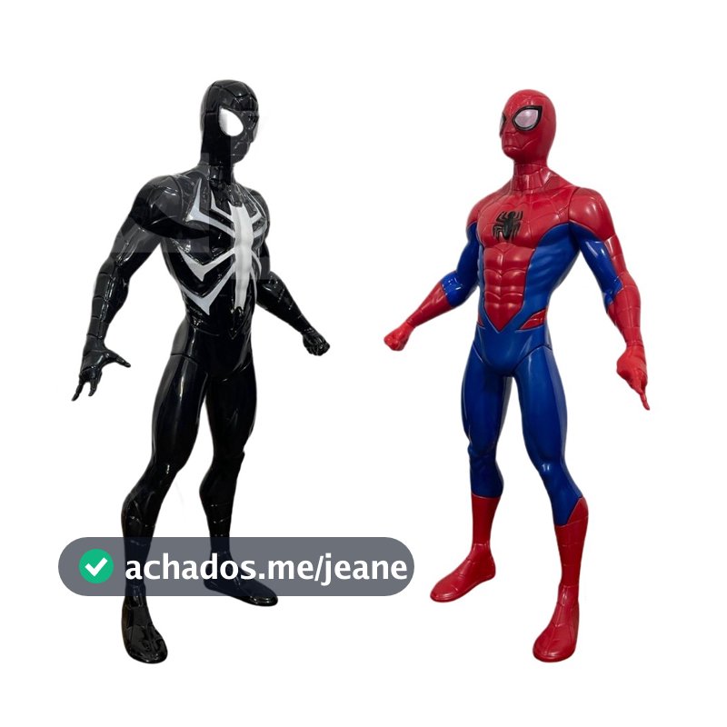 Kit Duo Boneco Articulado Marvel Homem Aranha + Homem Aranha Traje Preto