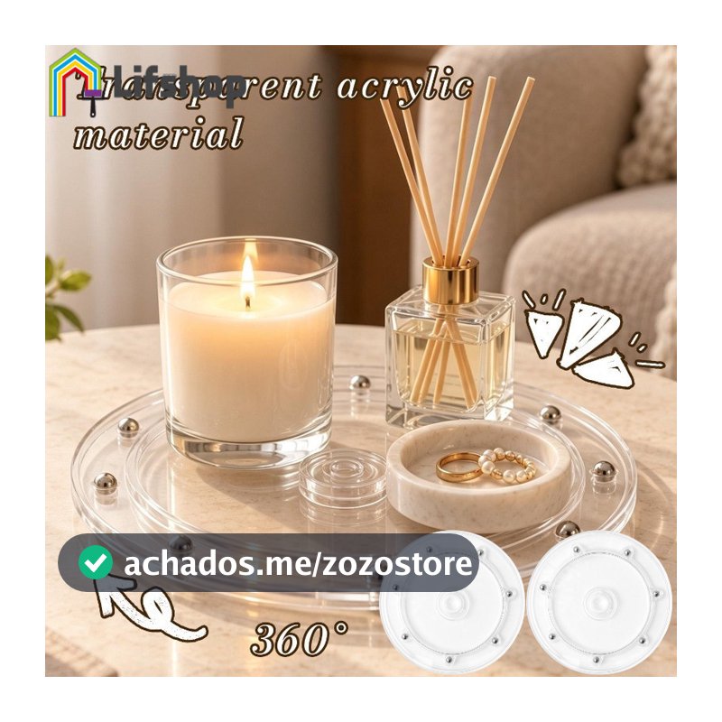 [Decoração De Casa] Expositor De Mesa Giratória De Acrílico , Organizador Giratório Transparente De 360 Graus Para Vaida