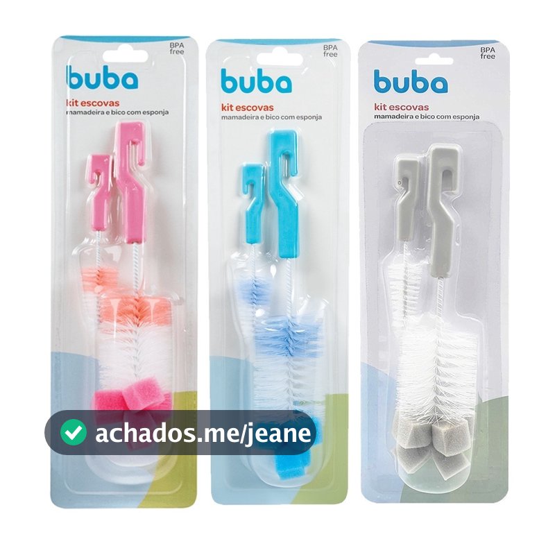 Escova Para Lavar Mamadeira E Bico Com Esponja Buba