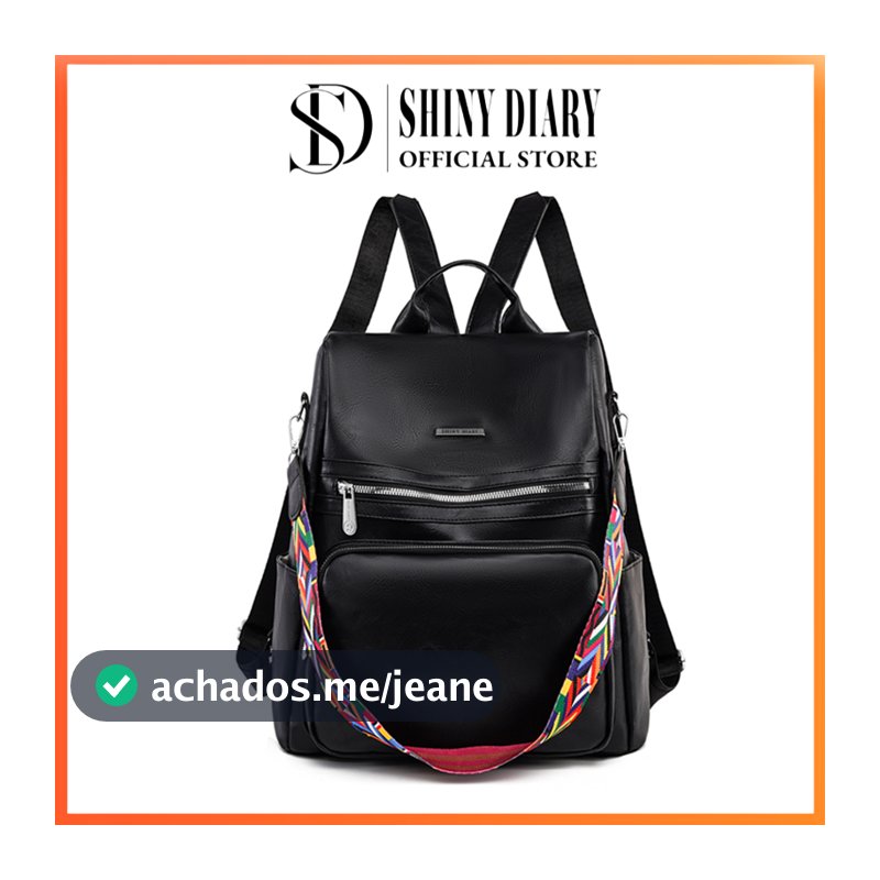 SHINYDIARY Mochila 2026 Bolsa Feminina GRANDE Escolar Trabalho Viagem Couro Sintéticos
