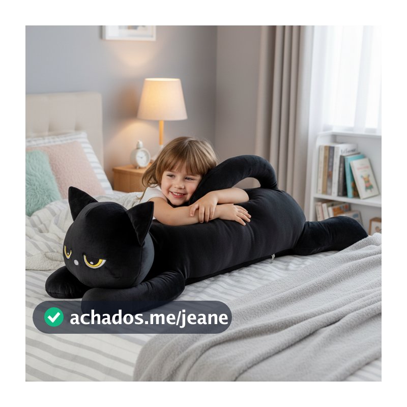 Xuxão Travesseiro Gigante Pelúcia Gato 1,0m Macio